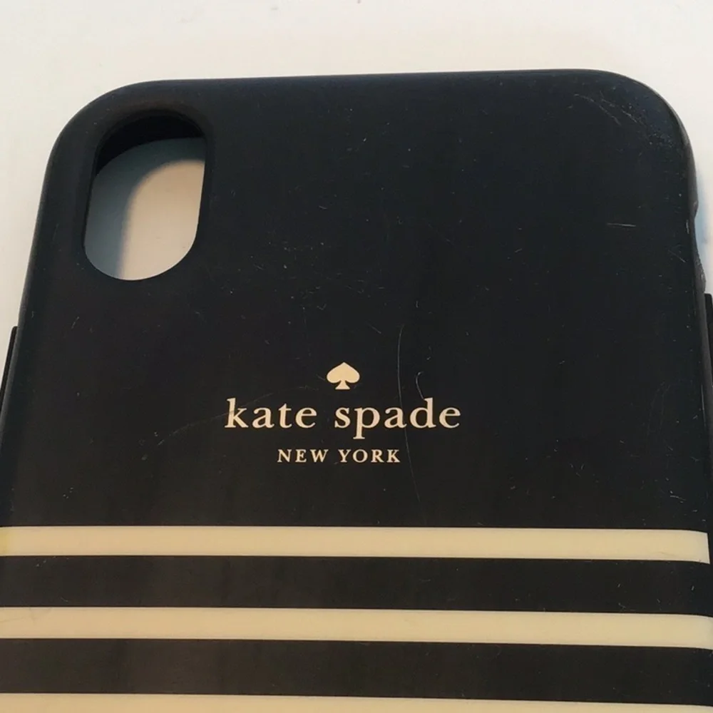 KATE Spade Black and Tan Striped I Phone Case